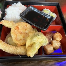 Shrimp & Shrimp and Vegetable Tempura Bento Box Lunch