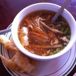 Hot and sour soup as part of dinner combo. Very tasty.