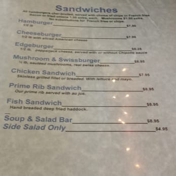 Water's Edge Lodge - menu - pg 2 - Restaurants Near Me - Crandon, Wisconsin