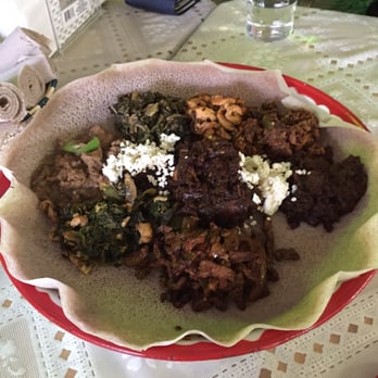 Sunset Cafe - Meat combo.  Three of us ate this! - Ethiopian Near Me - Seattle, Washington