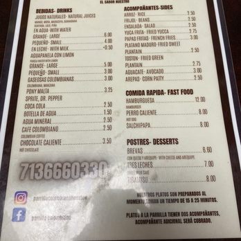 Parrilla Colombiana - Menu - Colombian Near Me - Houston, Texas Parrilla Colombiana - Menu - Colombian Near Me - Houston, Texas