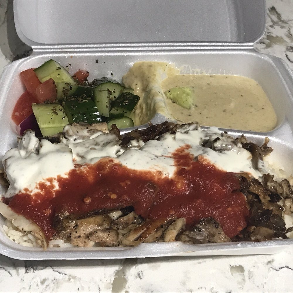 Fast Donair and Falafel - Chicken rice platter (no feta, includes pita, $9.99) - Donairs Near Me - Surrey, British Columbia Fast Donair and Falafel - Chicken rice platter (no feta, includes pita, $9.99) - Donairs Near Me - Surrey, British Columbia