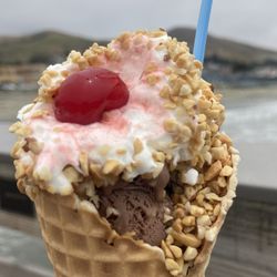 Cayucos Candy Counter - Sundae in a waffle cone!