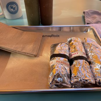 HomeState - 2 of the trinity tacos and Piccadillo (slight different than I was expecting) - Tacos Near Me - Pasadena, California