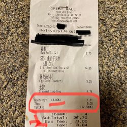 Changing Double Tax, added Tip without ask customers, making them own tax policy 11% + Gratuity fee because by using the credit card.