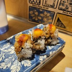 Sushi Boat Restaurant - dried up and stale sushi roll