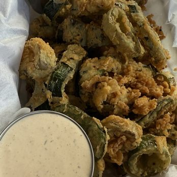 Grill Caliente - Pepper rings are incredible! Poblano, jalapeño and green chile - New American Near Me - Ruidoso, New Mexico