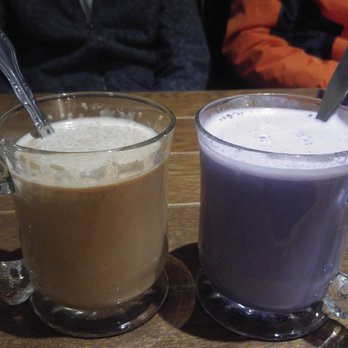 Leisure Tea & Coffee - sesame and taro powder milk teas - Coffee & Tea Near Me - Richmond, British Columbia
