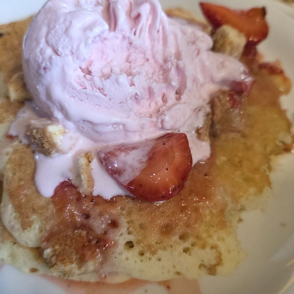 Denny's - Strawberry cheesecake pancakes - American Near Me - Reno, Nevada Denny's - Strawberry cheesecake pancakes - American Near Me - Reno, Nevada