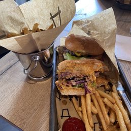 Burger and fries