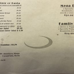 Menu updated May 2020
