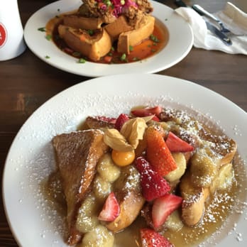 Jam Cafe on Beatty - French Toast Brioche (with strawberries and bananas) - Breakfast & Brunch Near Me - Vancouver, British Columbia Jam Cafe on Beatty - French Toast Brioche (with strawberries and bananas) - Breakfast & Brunch Near Me - Vancouver, British Columbia