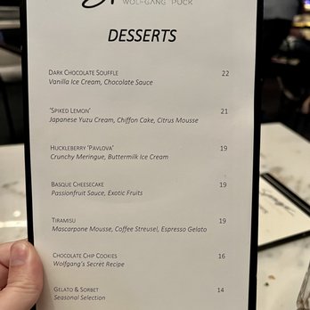 Spago - Dessert menu - 11/13/21 - New American Near Me - Las Vegas, Nevada
