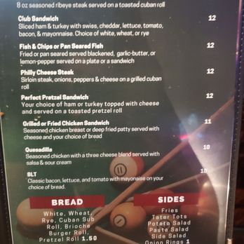 Perfect Rack Billiards - Menu 8.2020 - Pool Halls Near Me - Jacksonville, Florida