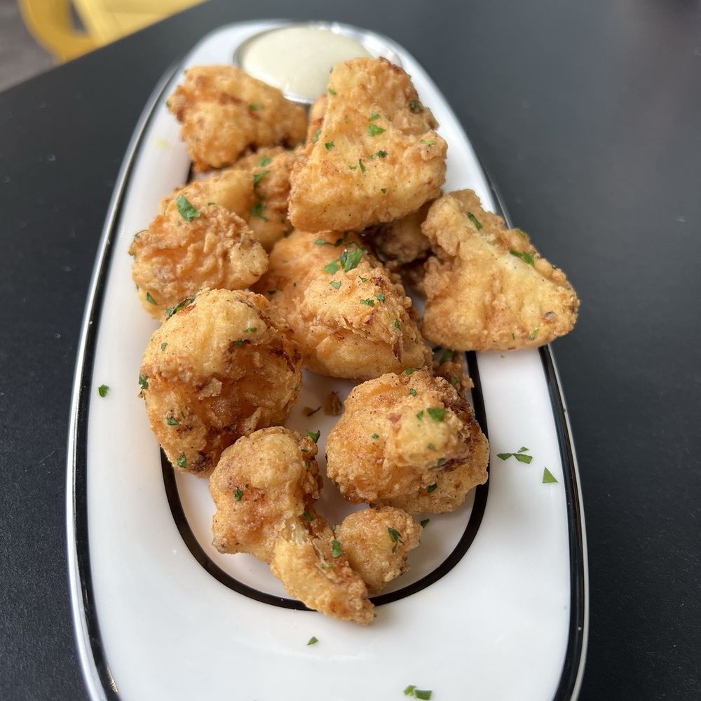 Fried cauliflower appetizer. Fried cauliflower appetizer.