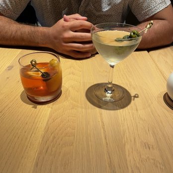 Rocca - Old fashioned & Dirty Martini (the charred olives were magnificent). - Italian Near Me - Tampa, Florida Rocca - Old fashioned & Dirty Martini (the charred olives were magnificent). - Italian Near Me - Tampa, Florida