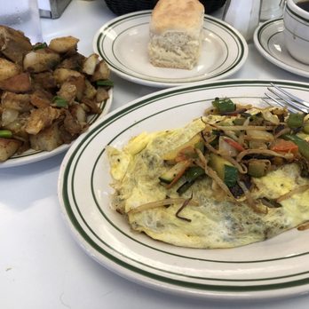 Louie's Cafe - A big veggie omelette (no cheese), spicy hashbrowns, and a big fluffy biscuit - Breakfast & Brunch Near Me - Baton Rouge, Louisiana Louie's Cafe - A big veggie omelette (no cheese), spicy hashbrowns, and a big fluffy biscuit - Breakfast & Brunch Near Me - Baton Rouge, Louisiana