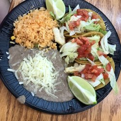 El Rancho - 3 taco plate with beans and rice