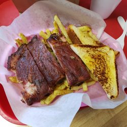 Baker's Ribs - Rib basket. Was worth the drive. So yummy!