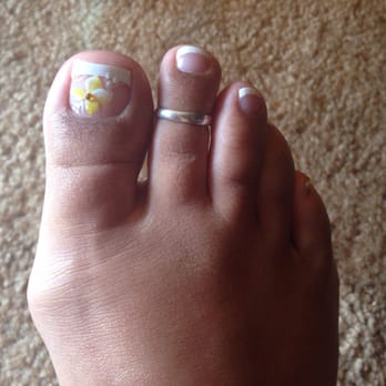 The Nail Spa - Pedicure with French tips and really beautiful flower art added. Love it. - Nail Salons Near Me - Azusa, California The Nail Spa - Pedicure with French tips and really beautiful flower art added. Love it. - Nail Salons Near Me - Azusa, California
