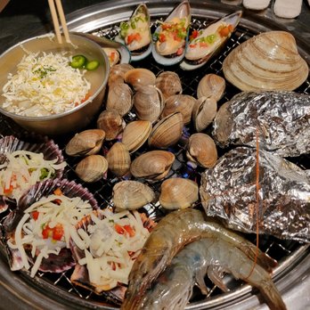 Burnin' Shell - Crew set: scallop soup, scallop w/ cheese, shrimp, whole oyster, manila clam, mussel, giant clam! - Seafood Near Me - Los Angeles, California Burnin' Shell - Crew set: scallop soup, scallop w/ cheese, shrimp, whole oyster, manila clam, mussel, giant clam! - Seafood Near Me - Los Angeles, California