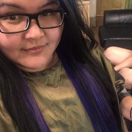 This is the first time she dyed it blue after bleaching. She was surprised it came out more purple.