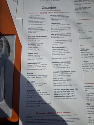Menu photo 7 Plaza Cafe Downtown Santa Fe, NM