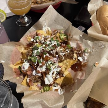 Voodoo Brewing - Delicious pulled pork Nachos with bbq and jalapeños! The best ones I've ever had! - Brewpubs Near Me - Fountain Inn, South Carolina