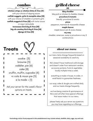 Menu photo 4 Mo’s on Main Huntingdon, TN