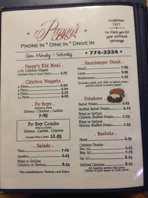 Menu photo 2 Pappy's Drive Inn Lake Arthur, LA Menu photo 2 Pappy's Drive Inn Lake Arthur, LA