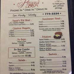 Pappy's Drive Inn - Most of the menu