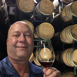 Stacked high inside the barrel/tasting room.