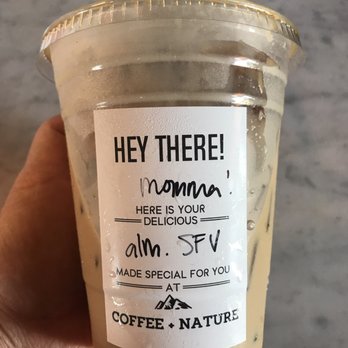 Coffee Nature - Almond Milk Latte w/sugar free vanilla = YUMMM - Coffee & Tea Near Me - Costa Mesa, California
