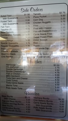 Menu photo 4 Nana Dora's Drive In Brawley, CA