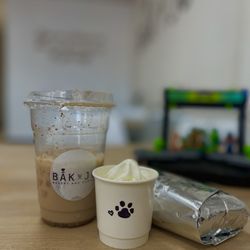 Bak & Jo Bakery and Coffee - Chai Latte, Bacon Breakfast Burrito