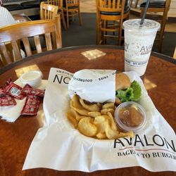 Avalon Bagels To Burgers - Burger, fries, and a shake