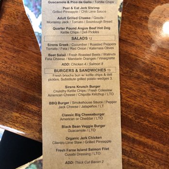 Sirens Bar and Grill - Food Menu - American Near Me - Atlantic City, New Jersey Sirens Bar and Grill - Food Menu - American Near Me - Atlantic City, New Jersey