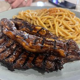 Galbi with garlic noodles Galbi with garlic noodles