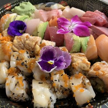 Yoshino - 2. Chef's Selection of 18 Piece Sashimi, 13. Sakan Roll, 5. Steeler Roll, 7. Rainbow Roll - Japanese Near Me - Pittsburgh, Pennsylvania Yoshino - 2. Chef's Selection of 18 Piece Sashimi, 13. Sakan Roll, 5. Steeler Roll, 7. Rainbow Roll - Japanese Near Me - Pittsburgh, Pennsylvania