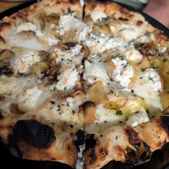 Sei Pizza Bar - Patate Pizze (golden yukon potatoes, shallot cream, ricotta, provolone, thyme, oregano, pecorino romano) - Pizza Near Me - Los Angeles, California