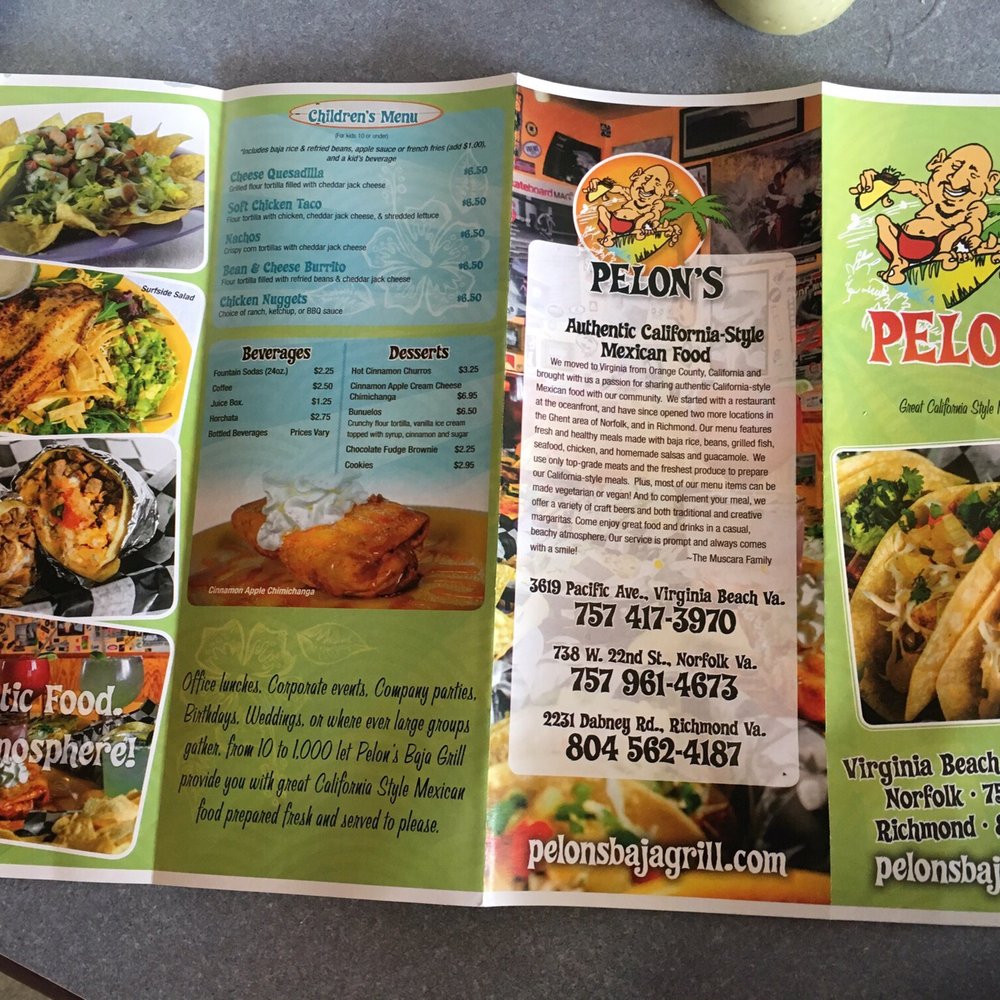 Pelon's Baja Grill - Menu - Mexican Near Me - Norfolk, Virginia