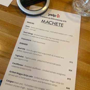 Machete - Menu - New American Near Me - Greensboro, North Carolina