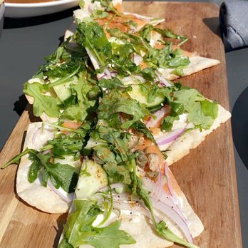 Offshore Rooftop - Salmon bagel flatbread - New American Near Me - Chicago, Illinois