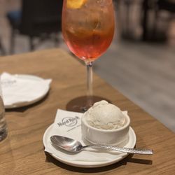 The Kitchen - Vanilla ice cream with an aperol spritz