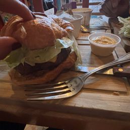 Burger House Prime on a crossiant