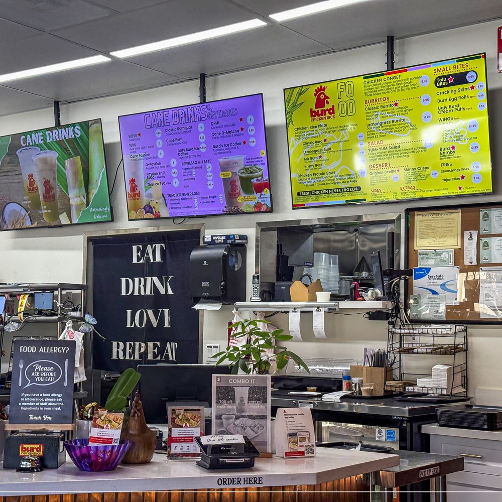 Burd Chicken Rice - Menu and counter - Chicken Shop Near Me - West Covina, California