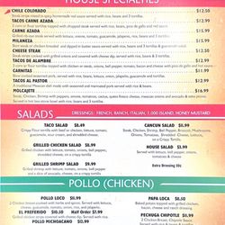 Updated menu