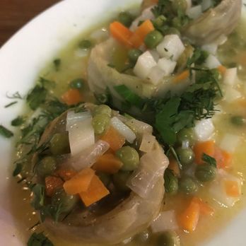Opera Cafe Lounge - Artichoke in olive oil with Peas and carrots, Potatoes and dill - Turkish Near Me - Brooklyn, New York Opera Cafe Lounge - Artichoke in olive oil with Peas and carrots, Potatoes and dill - Turkish Near Me - Brooklyn, New York