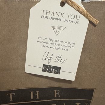 The Capital Grille - Chef signed to go bag - Steakhouses Near Me - Columbus, Ohio The Capital Grille - Chef signed to go bag - Steakhouses Near Me - Columbus, Ohio