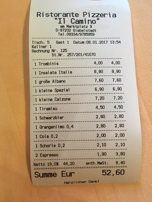 Menu photo 1 Il Camino Giebelstadt, BY